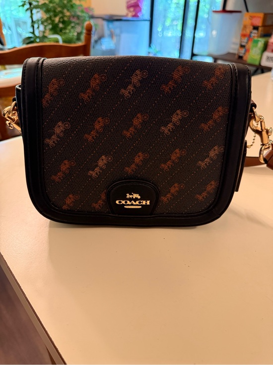 Coach Handbags - Coach Black and Brown Signature Mini Crossbody
